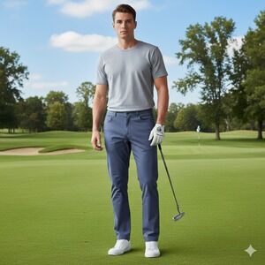 LEG3ND Mens Size 36x30 Grey Golf Performance Pants Size Athletic Slim Casual